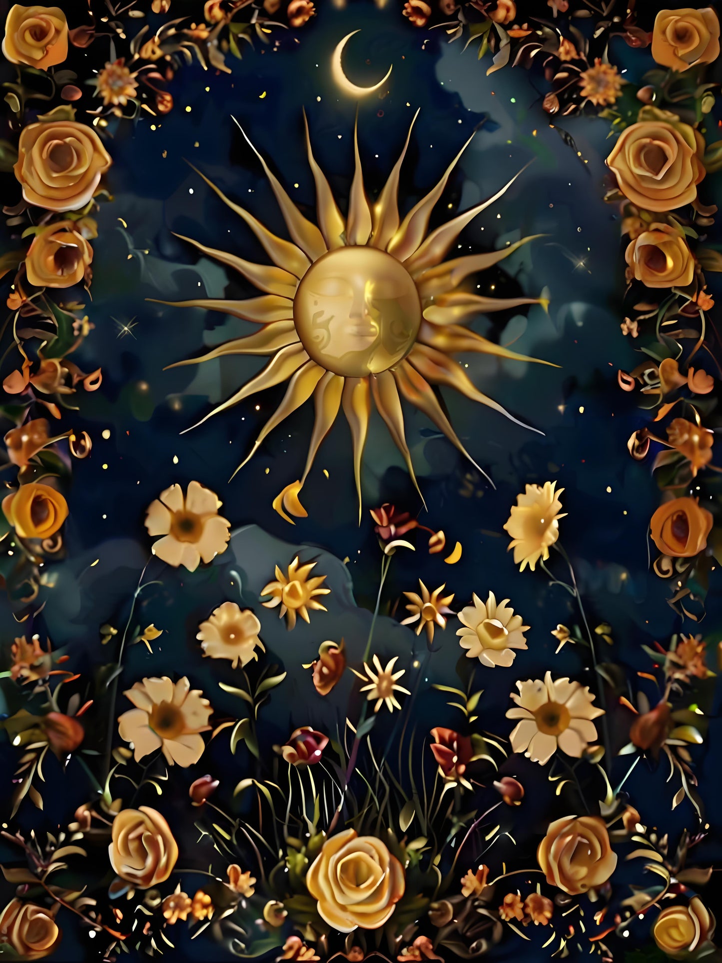 Golden Sun and Moon Garden