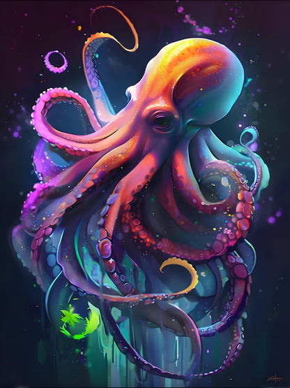 Neon Octopus Glow