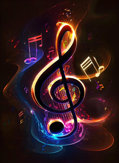 Neon Symphony Treble Clef