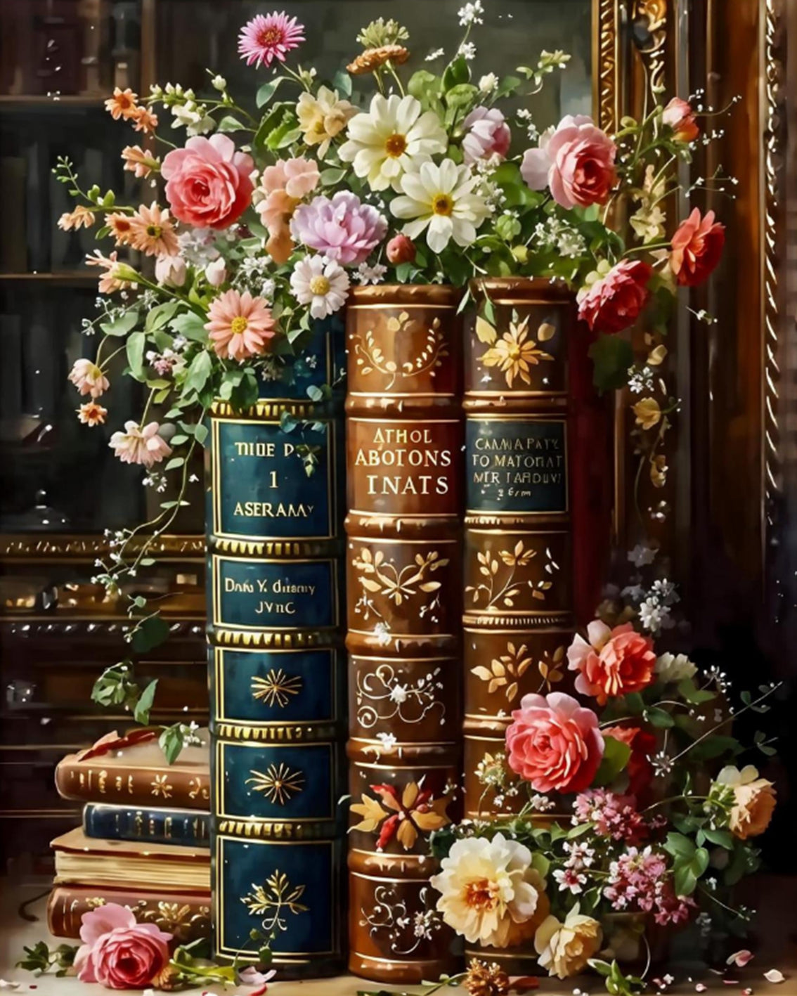 Vintage Books and Blossoms