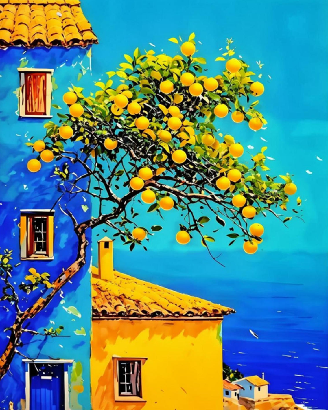 Lemon Tree Blue House - 40x50 cm