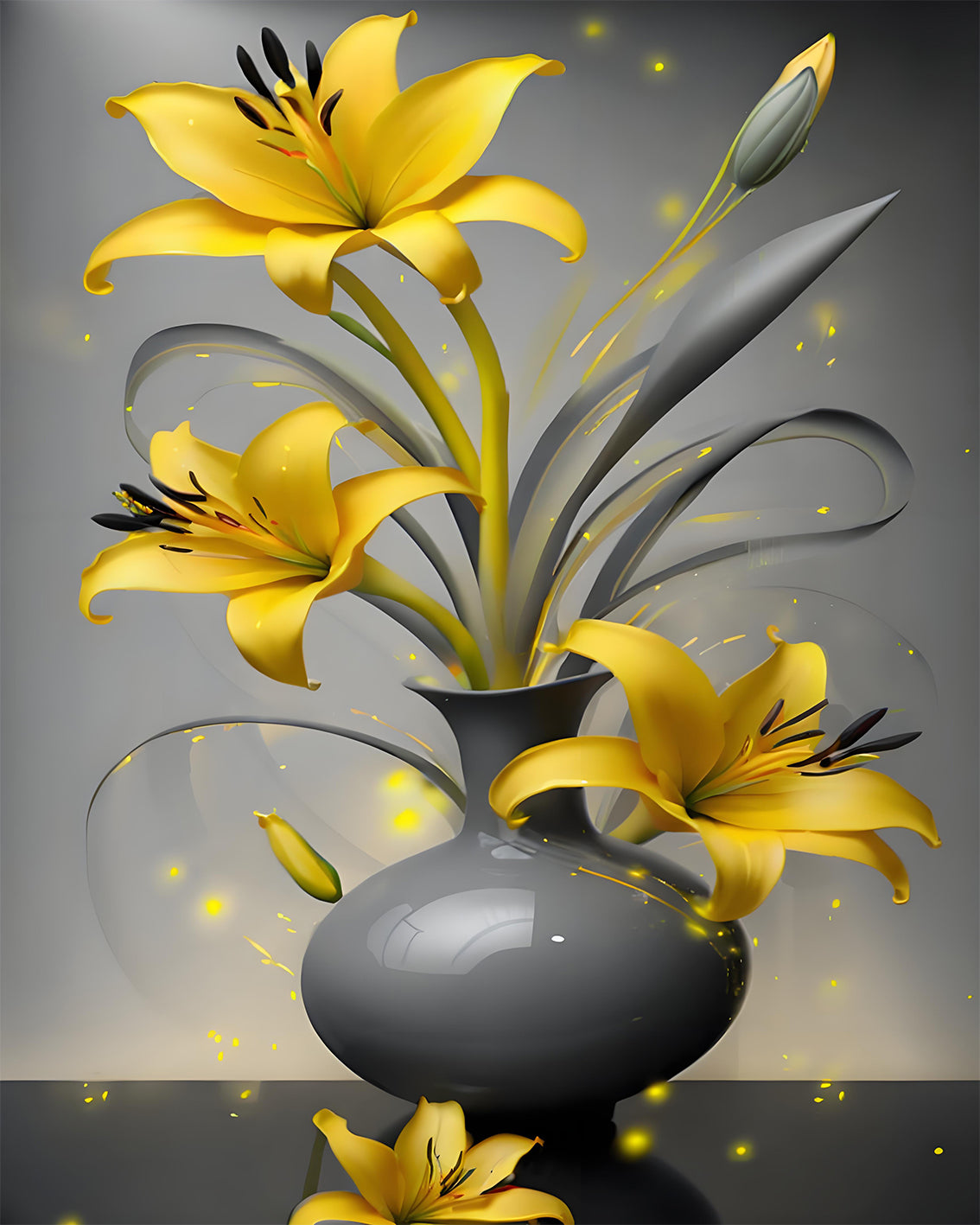 Golden Lily Vase