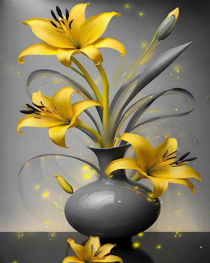 Golden Lily Vase