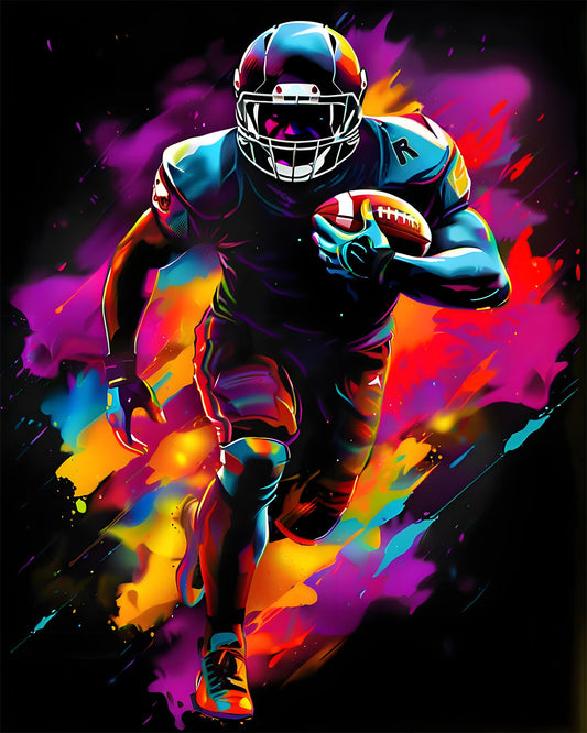Neon Football Rush - 40x50 cm