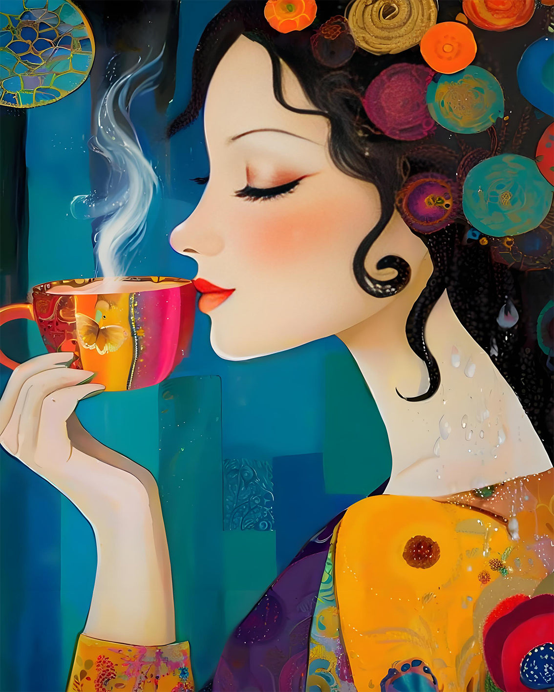 Tea Muse in Bloom - 40x50 cm