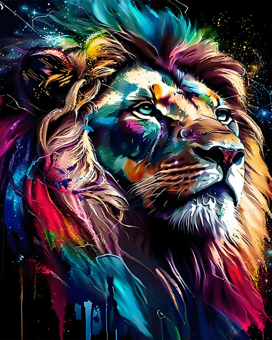 Colorful Lion Portrait - 40x50 cm paint by numbers kit