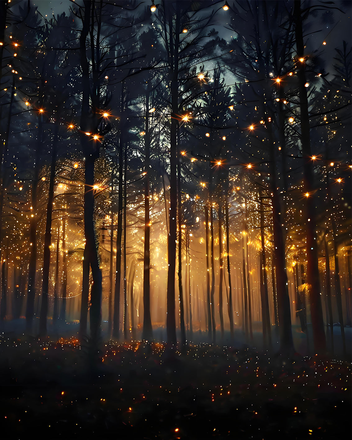 Enchanted Forest Lights - 40x50 cm paint by numbers kit