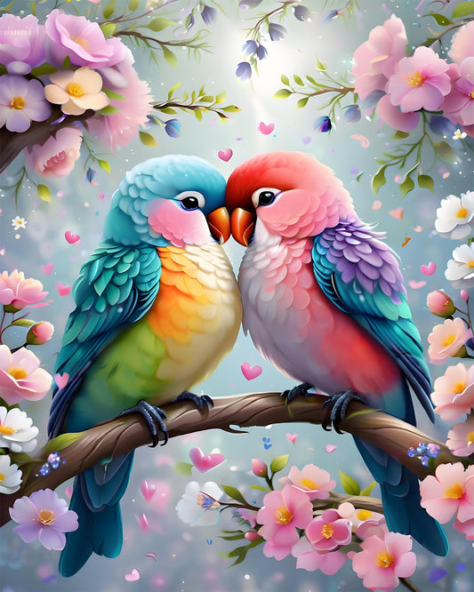 Blossom Lovebirds Paint by Numbers Kit