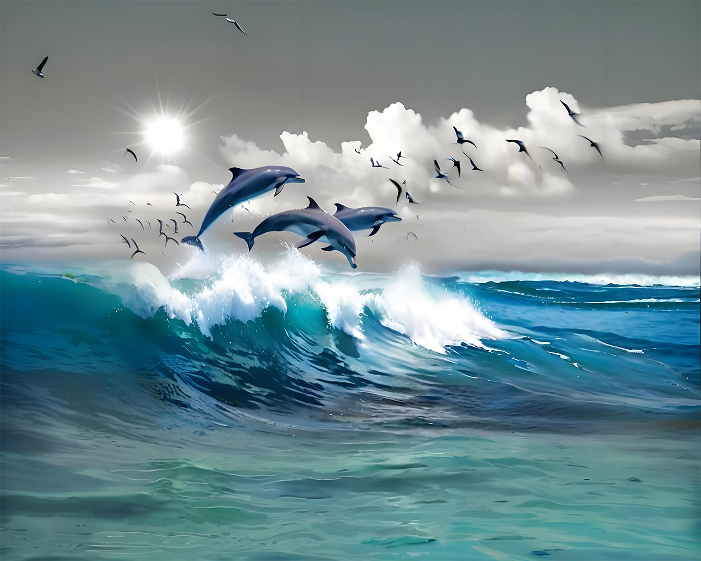 Ocean Leap Dolphins - 40x50 cm