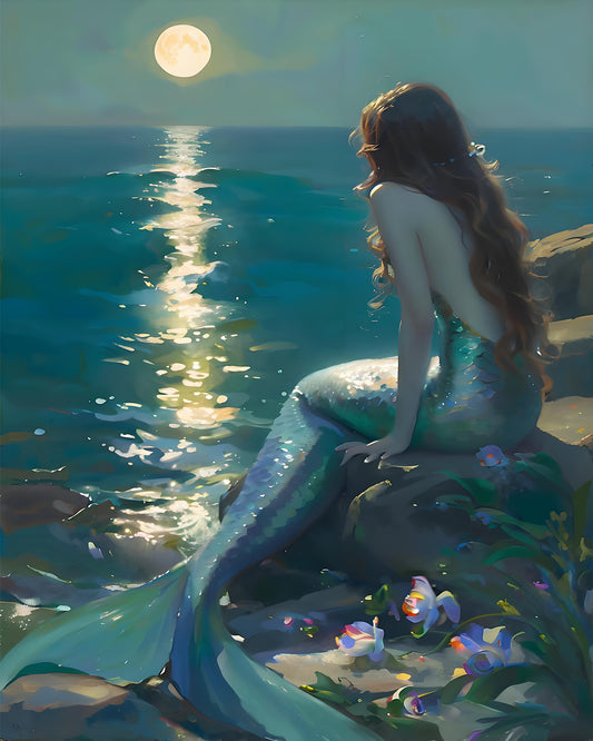 Moonlit Mermaid - 40x50 cm
