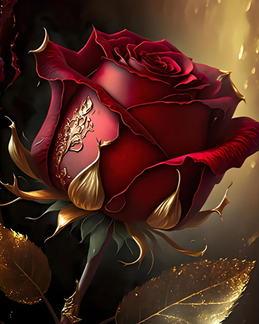 Velvet Crimson Rose Paint by Numbers Kit