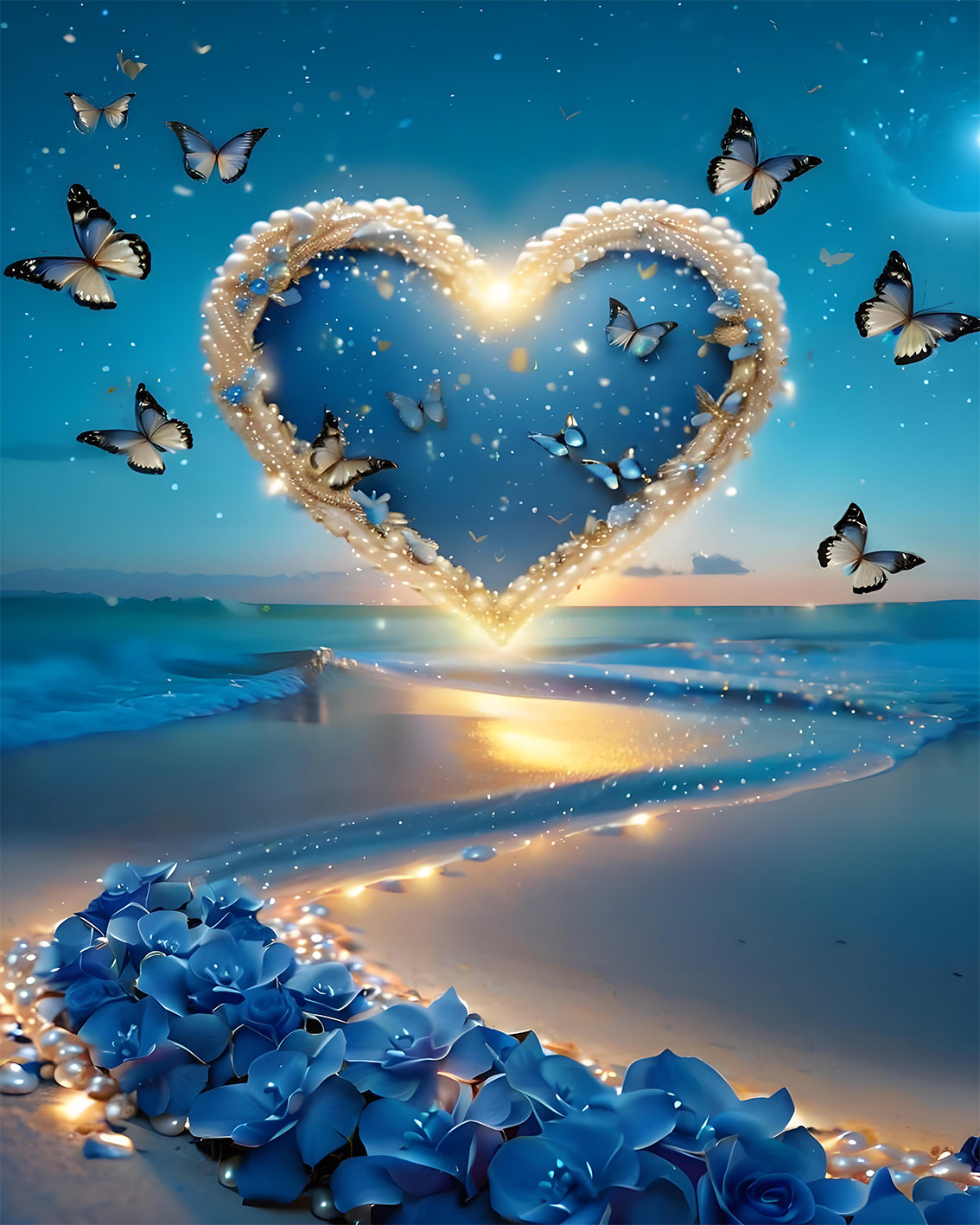 Butterfly Heart Ocean Dream - 40x50 cm
