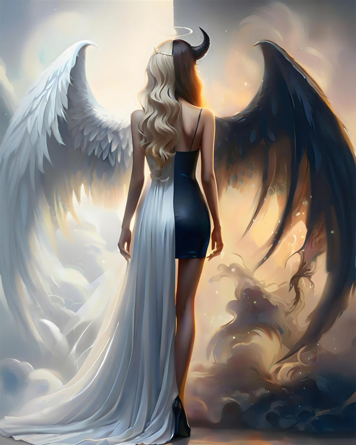 Angel and Devil Wings - 40x50 cm