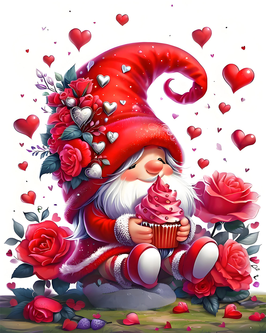 Sweetheart Cupcake Gnome - 40x50 cm