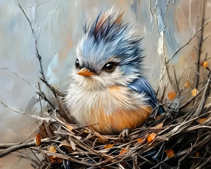 Bluebird Nest Portrait - 40x50 cm