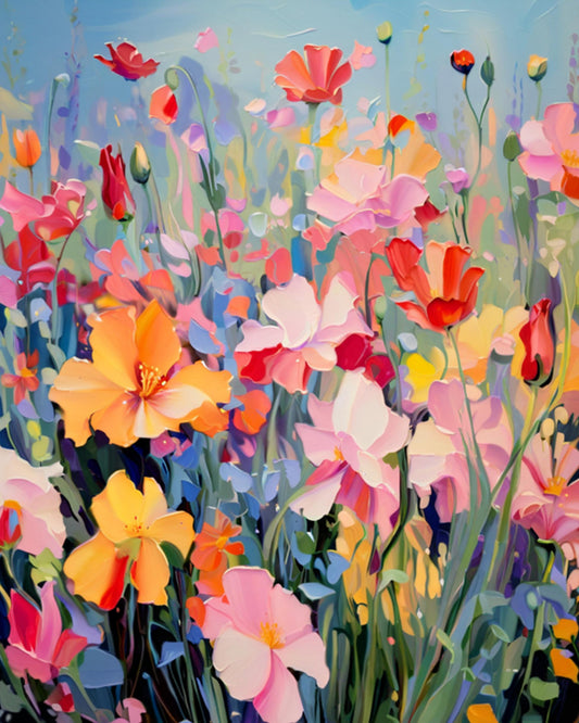 Pastel Wildflower Meadow - 40x50 cm