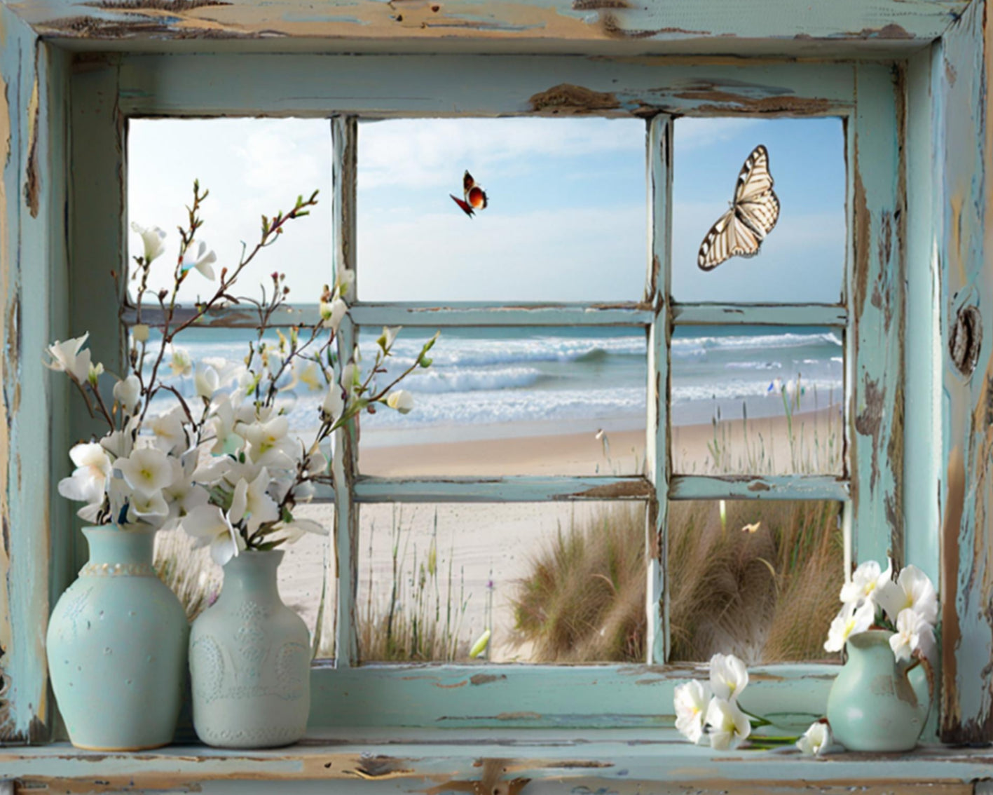 Seaside Window Bloom - 40x50 cm