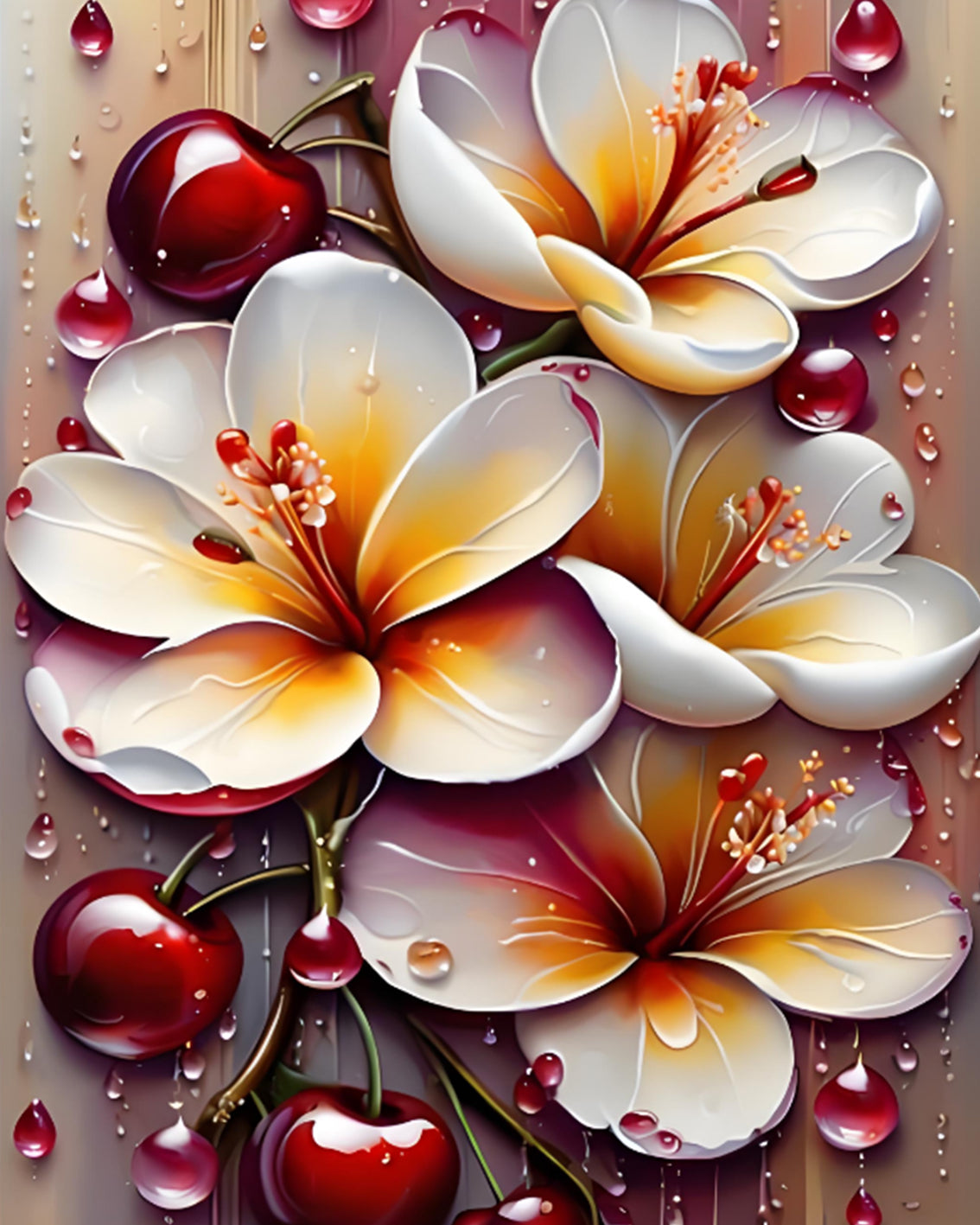 Cherry Blossom Dew - 40x50 cm