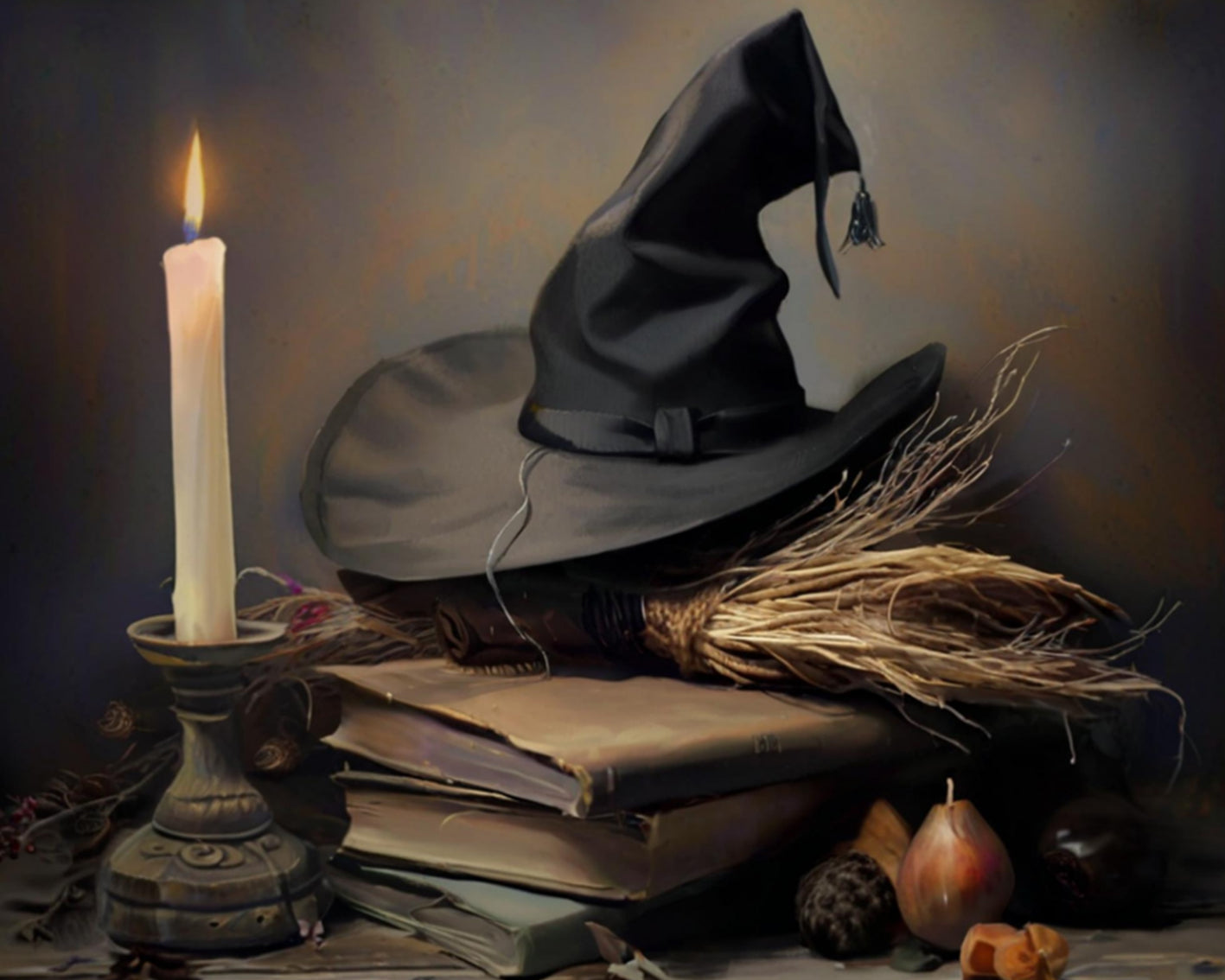 Vintage Witch Study - 40x50 cm