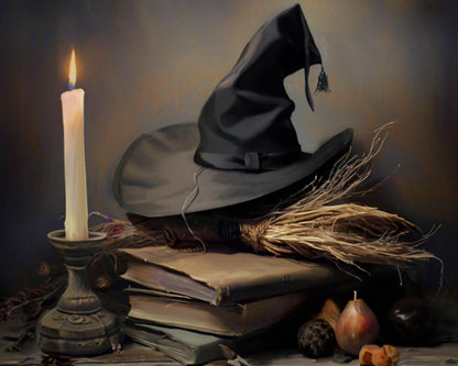 Vintage Witch Study - 40x50 cm