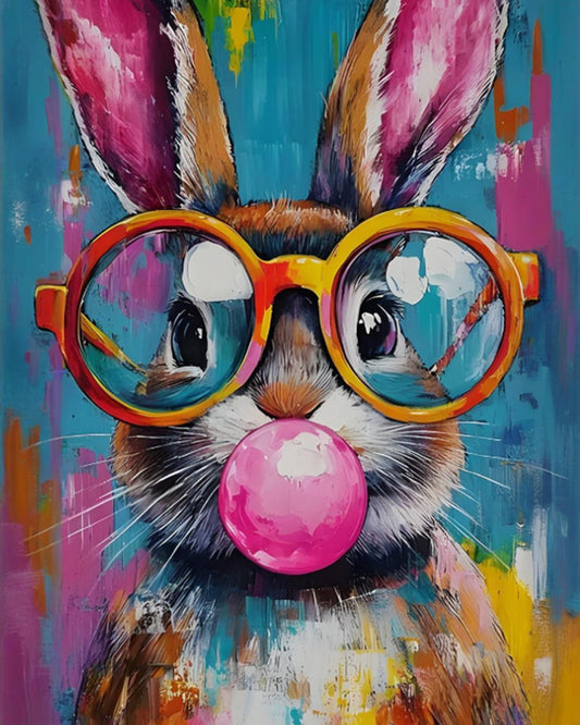 Bubblegum Bunny Glasses - 40x50 cm