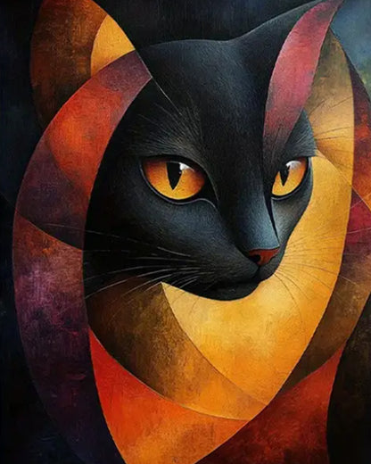 Midnight Ember Cat - 40x50 cm