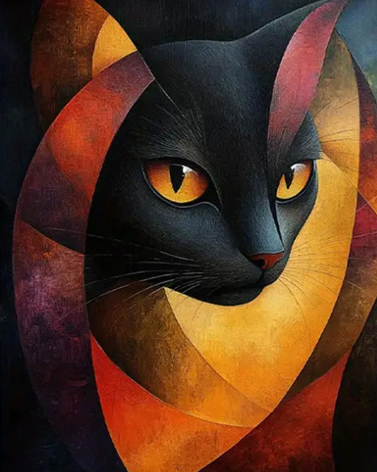Midnight Ember Cat - 40x50 cm