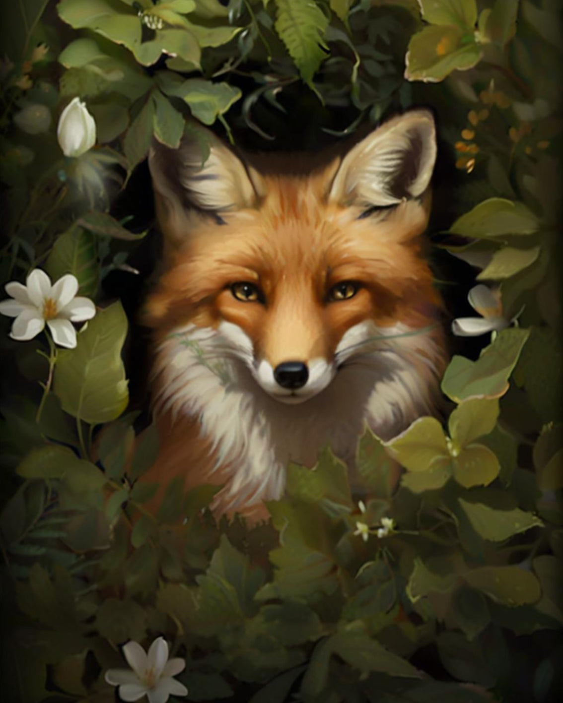 Hidden Forest Fox - 40x50 cm