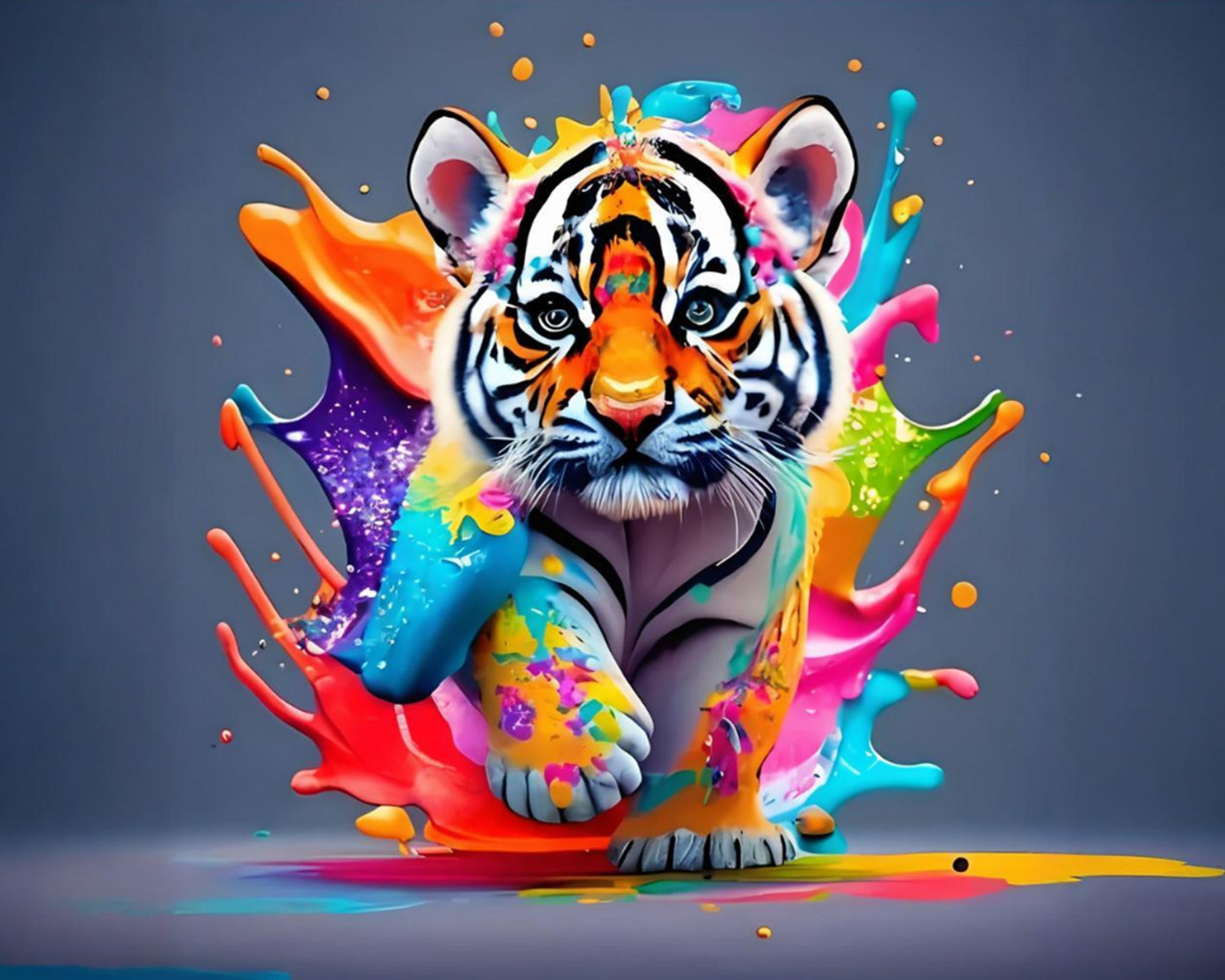 Color Splash Tiger Cub - 40x50 cm paint by numbers kit