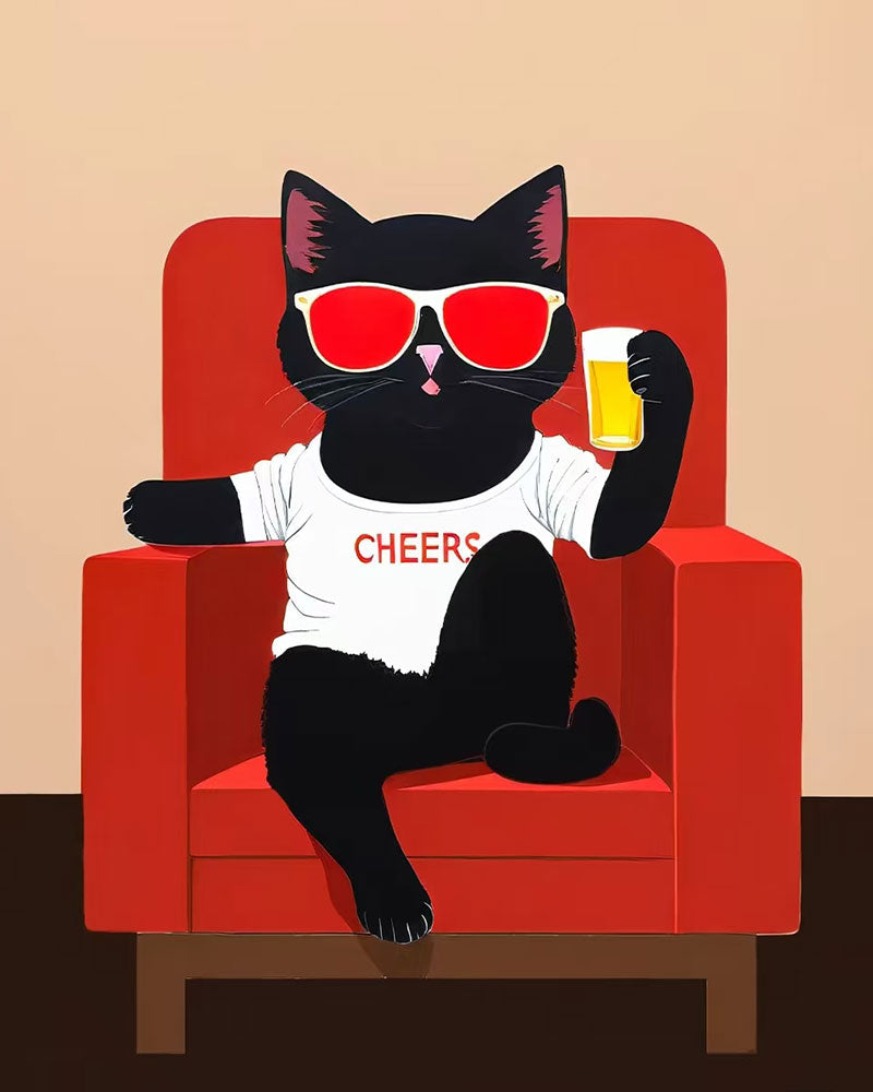 Cheers Cat Lounge - 40x50 cm