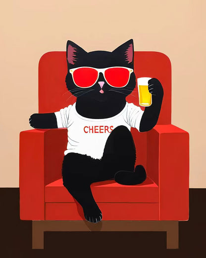 Cheers Cat Lounge - 40x50 cm