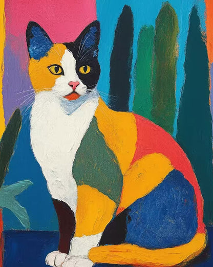 Colorblock Calico Cat - 40x50 cm
