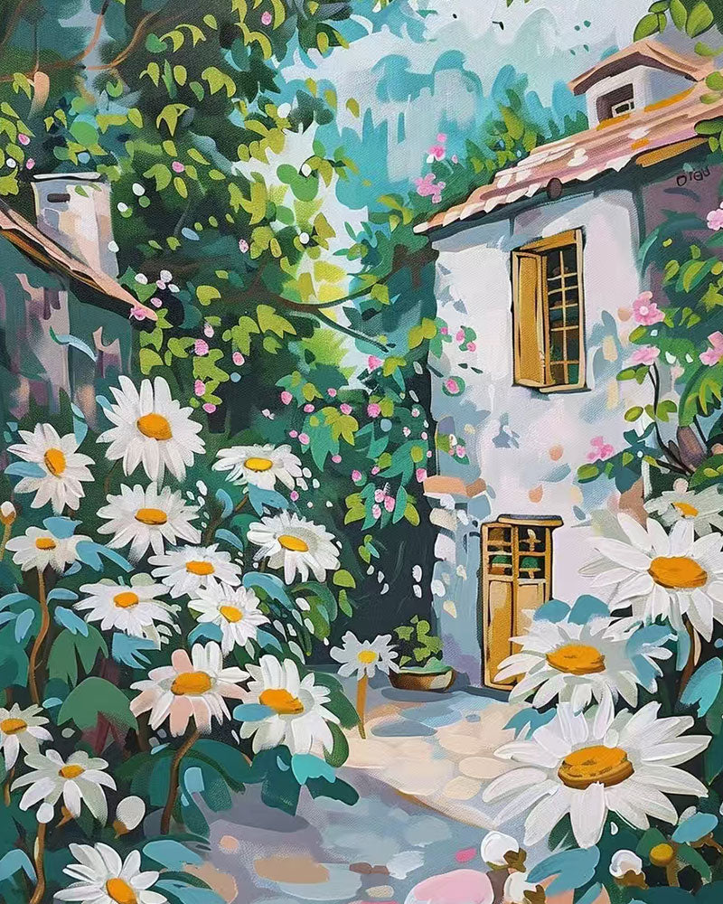Daisy Cottage Lane - 40x50 cm