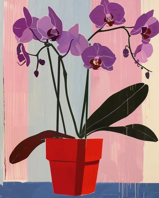 Lavender Orchid Lines - 40x50 cm