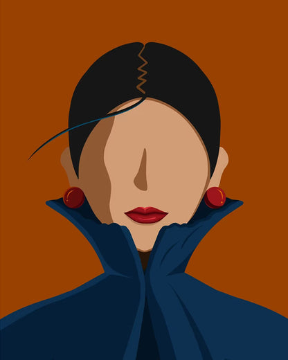 Crimson Earrings Portrait - 40x50 cm