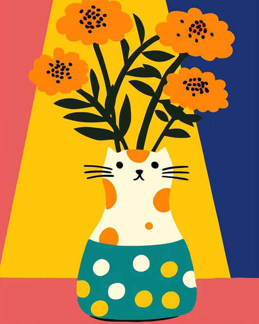 Marigold Cat Vase - 40x50 cm