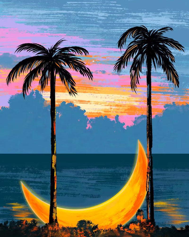 Tropical Crescent Moon - 40x50 cm paint by numbers kit