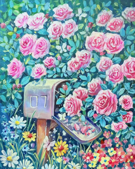 Rose Mailbox Garden - 40x50 cm
