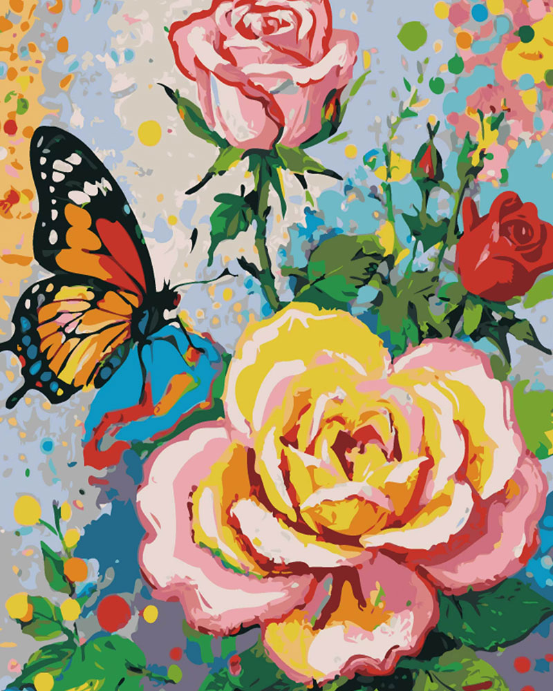 Butterfly Rose Garden - 40x50 cm