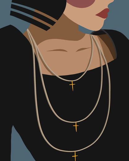 Modern Necklace Fashion Portrait - 40x50 cm