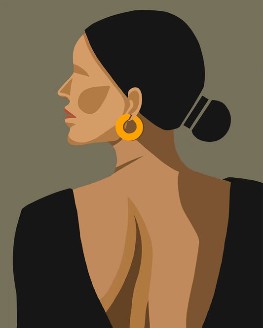 Minimalist Gold Earring Portrait