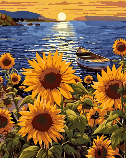 Sunflower Lake Sunset - 40x50 cm