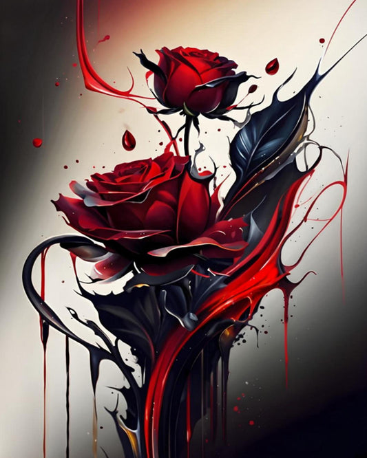Abstract Crimson Roses